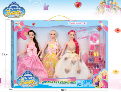 Set 3 Păpuși, Blondă, Brunetă și Roșcată cu Perechi de Încălțăminte | image