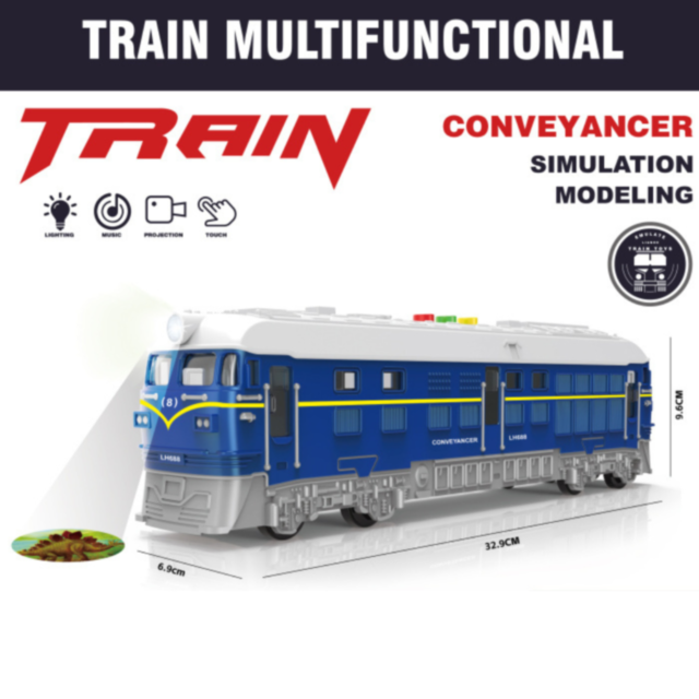 Locomotivă Interactivă cu Proiecție și Sunete – Design Realist pentru Copii