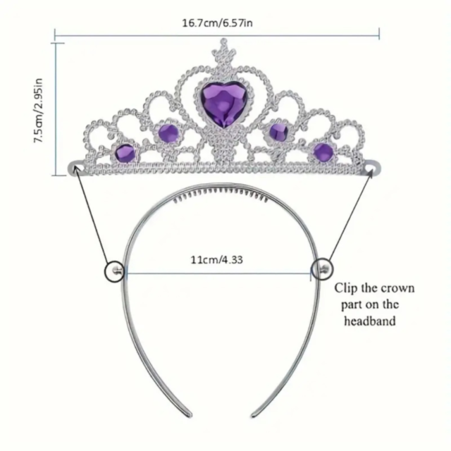 Coroniță de Prințesă cu Pietre Strălucitoare (culoare aleatorie)