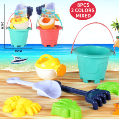 Set Jucării de Plajă 8 Piese – Găletușă, Stropitoare și Forme Marine (culoare aleatorie) | image