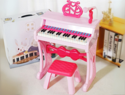 Pian Electronic Roz cu Microfon pentru Fetițe | image