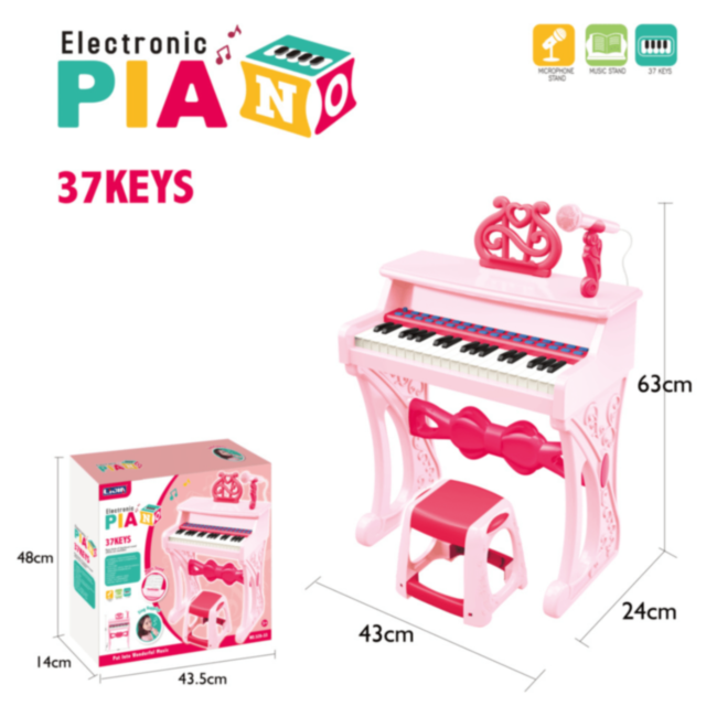 Pian Electronic Roz cu Microfon pentru Fetițe