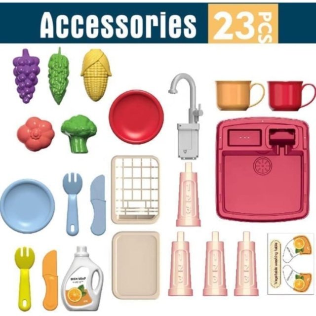 Set de Joacă Chiuvetă pentru Copii cu Apă Recirculabilă și Accesorii 