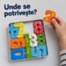 Puzzle educativ din lemn cu cifre și animale