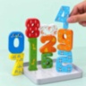 Puzzle educativ din lemn cu cifre și animale