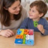 Puzzle educativ din lemn cu cifre și animale