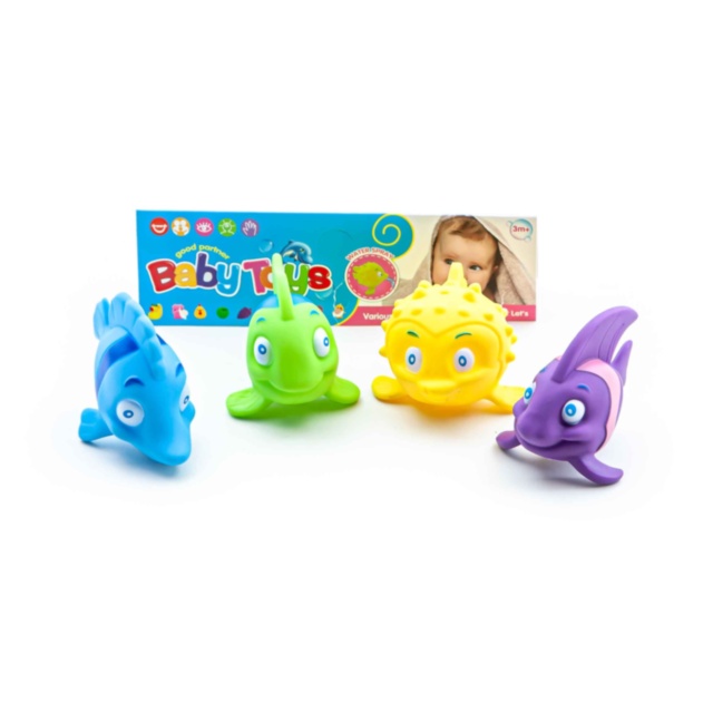 Set 4 Peștișori de Baie cu Piuitoare