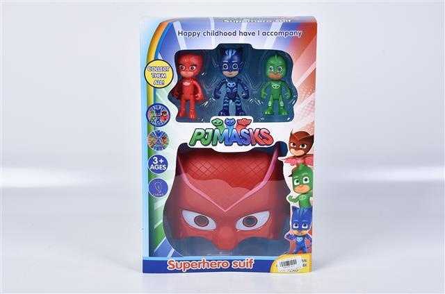 Set Mască și 3 Figurine, Eroii in Pijama 
