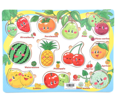 Puzzle Incastru din Lemn, Fructe și Legume | image