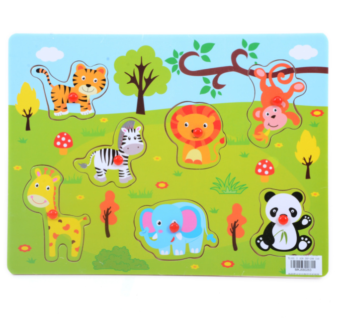 Puzzle Incastru din Lemn cu Animale