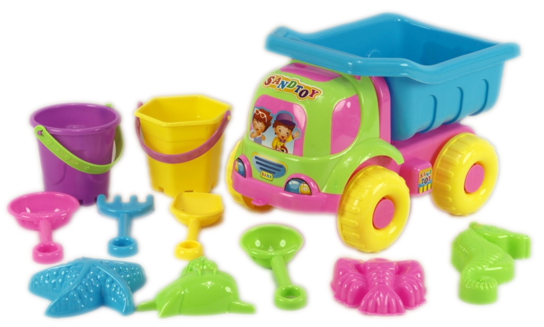 Camion cu 10 Accesorii de Nisip, 24cm