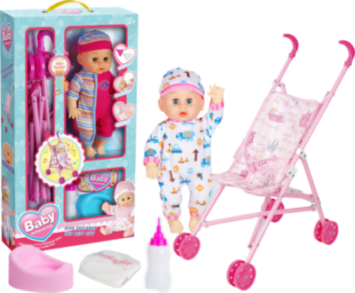 Bebelușul la Oliță Interactiv, cu 12 Sunete Realiste, Сărucior, Pampers, Oliță și Suzetă | image