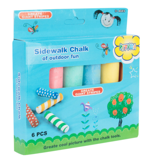 Cretă Colorata Groasă pentru Asfalt 6buc.  