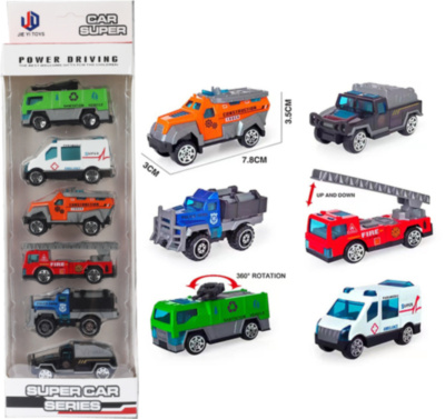 Set 6 Mașinuțe de Urgențe din Metal | image