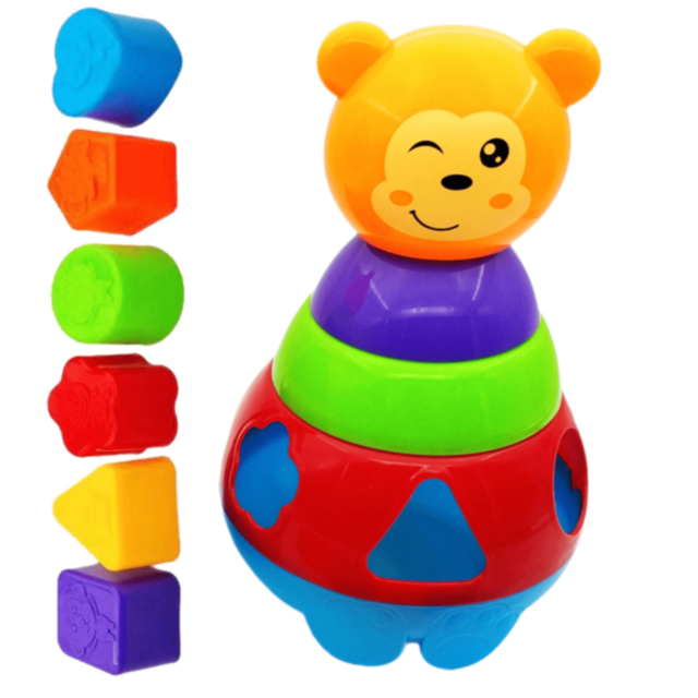 Ursuleț Interactiv de Sortare – Jucărie Educativă cu Forme Geometrice Colorate