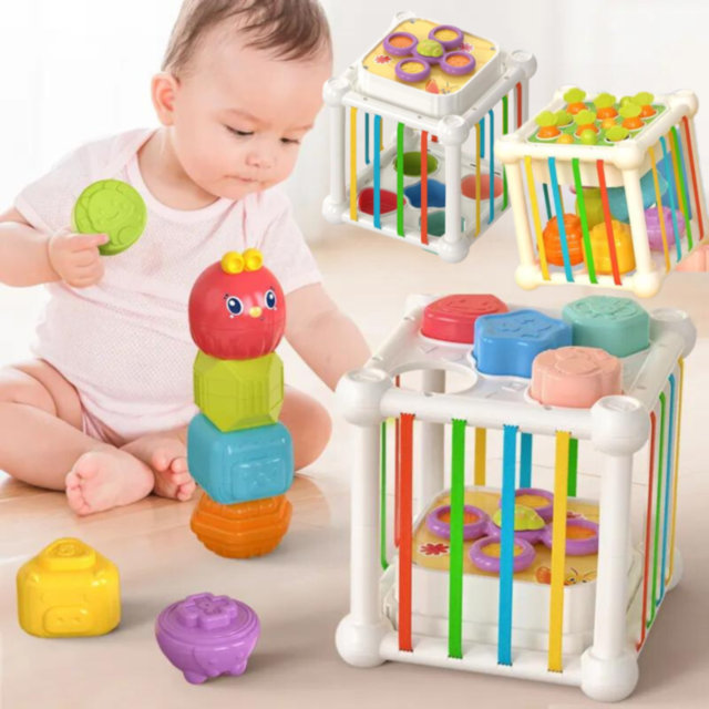 Cub multifuncțional educativ - Jocuri senzoriale și logice