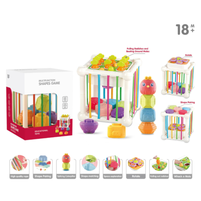 Cub multifuncțional educativ - Jocuri senzoriale și logice