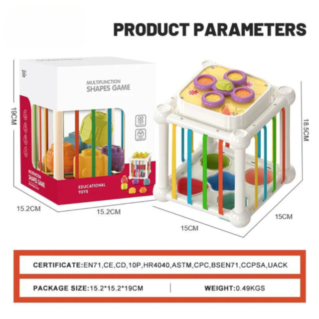 Cub multifuncțional educativ - Jocuri senzoriale și logice