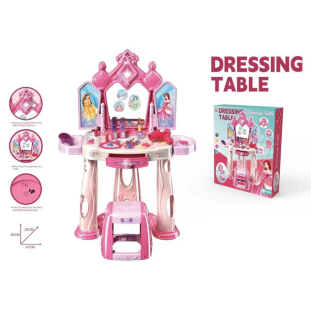Măsuță de Toaletă pentru Prințese | Lumini, Sunete și Accesorii Incluse