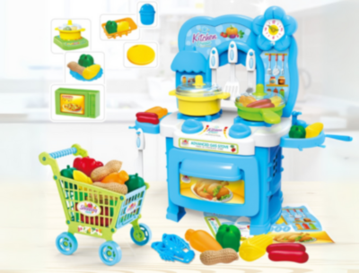 Bucătărie de Jucărie cu Cărucior de Cumpărături | image