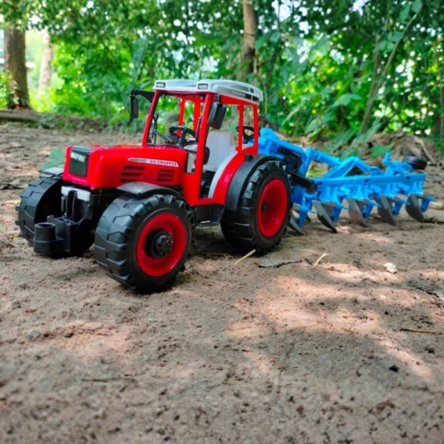Tractor cu plug agricol pentru copii jucărie fermă (culoare aleatorie)