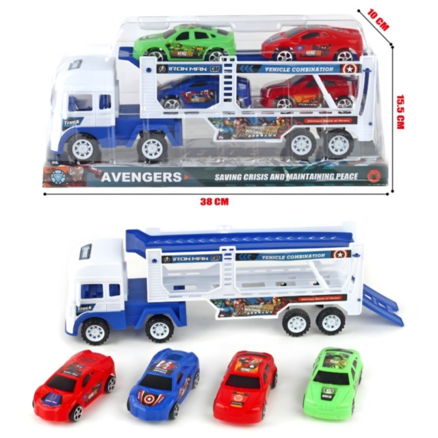 Camion Transportor Auto cu 4 Mașinuțe pentru Copii