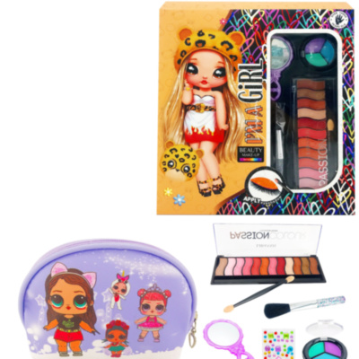 Trusa de Farduri cu Oglindă, Pensulă Machiaj și Gentuță | image