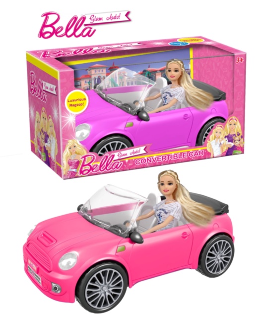 Barbie cu Mașina Decapotabilă Roz