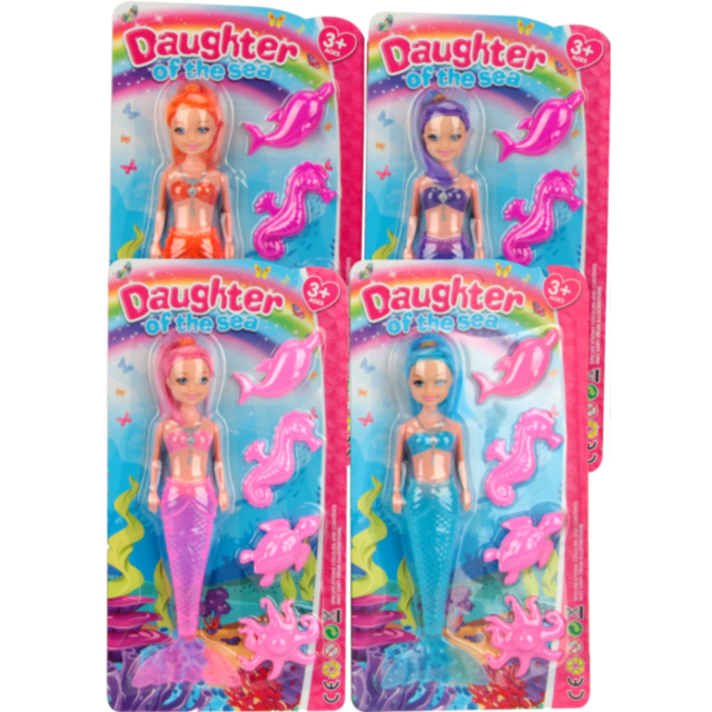 1buc. Jucărie sirenă „Daughter of the Sea” cu figurine marine