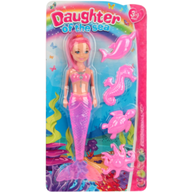 1buc. Jucărie sirenă „Daughter of the Sea” cu figurine marine