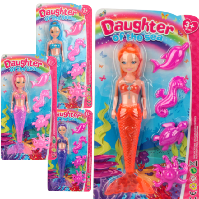 1buc. Jucărie sirenă „Daughter of the Sea” cu figurine marine