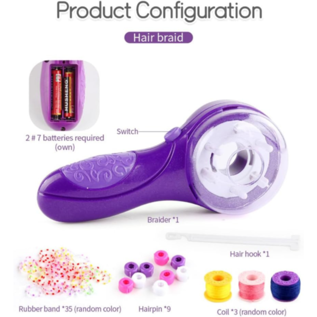 Aparat Electric de Împletit Păr Braided Fashion – Set Accesorii Coafură pentru Fetițe