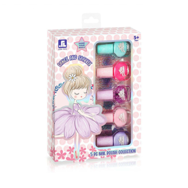 Set Lacuri de Unghii pentru Copii "Little Princess" cu Efect Sclipitor