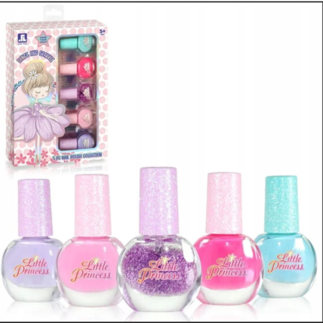 Set Lacuri de Unghii pentru Copii "Little Princess" cu Efect Sclipitor