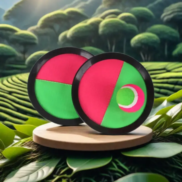 Set Joc de Prindere cu 2 Discuri Velcro și Minge Colorată – Distracție în Aer Liber