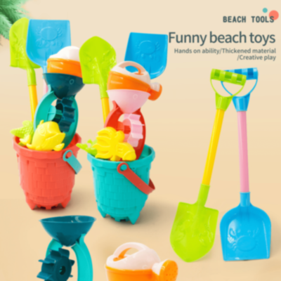 Set Jucării de Plajă cu Găletușă Texturată, Roată de Apă și Forme Marine (culoare aleatorie) | image