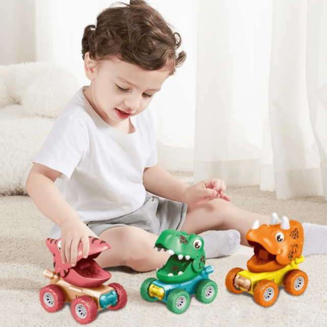 1buc. Mașinuță Dinozaur Colorată Press & Go (model aleatoriu)