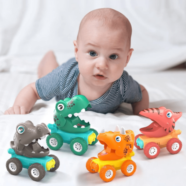 1buc. Mașinuță Dinozaur Colorată Press & Go (model aleatoriu)