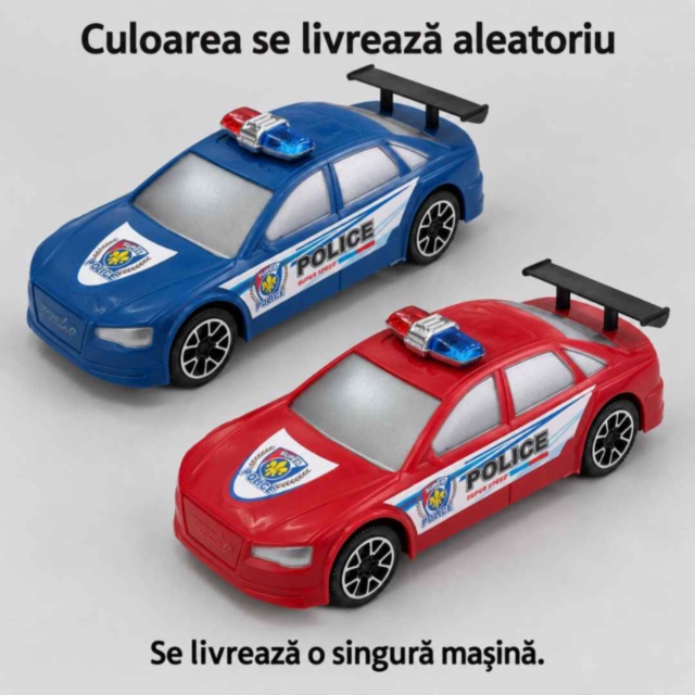 Mașină de poliție cu inerție și eleron, 29 cm