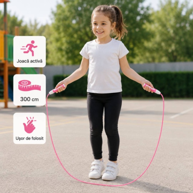 Coardă de sărit copii 300 cm culoare aleatorie