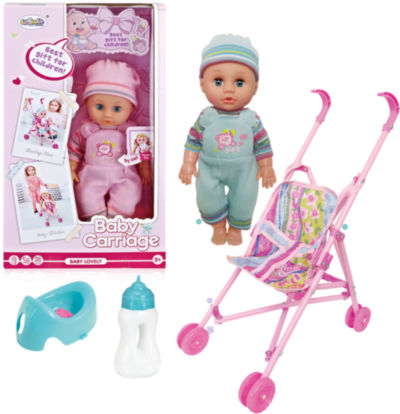 Bebelușul Interactiv cu Sunete Realiste, Сărucior și Sticluță, face pi-pi la oliță | image