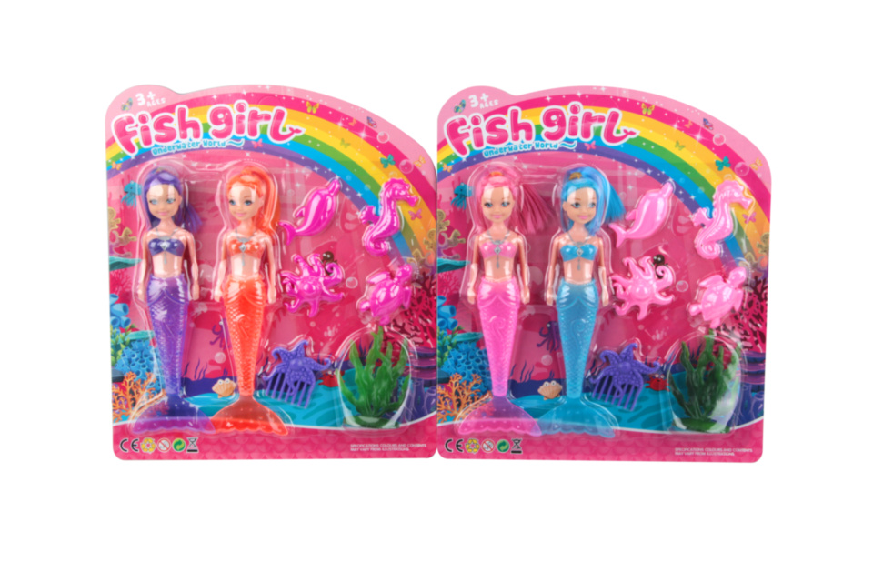 Set 2 Sirene cu Lumini și Animale Marine, 20cm