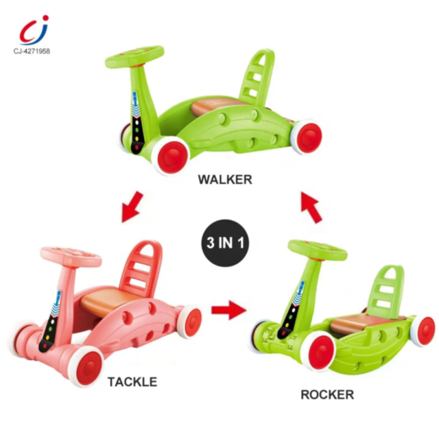 Mașinuță Multifuncțională 3 în 1 – Premergător, Balansoar și Vehicul (culoare roz)