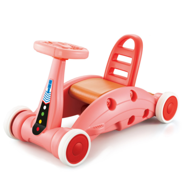 Mașinuță Multifuncțională 3 în 1 – Premergător, Balansoar și Vehicul (culoare roz)