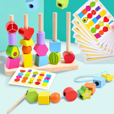 Set de Coloane Colorate cu Forme Geometrice și Activități Interactive | image