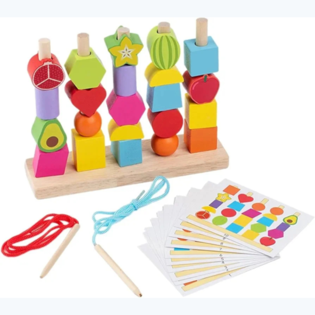 Set de Coloane Colorate cu Forme Geometrice și Activități Interactive