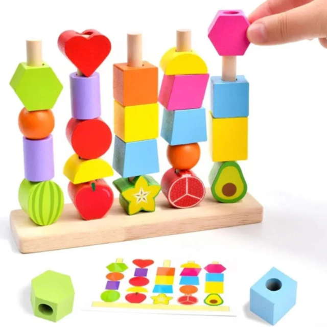 Set de Coloane Colorate cu Forme Geometrice și Activități Interactive