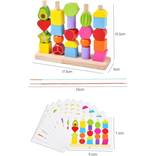 Set de Coloane Colorate cu Forme Geometrice și Activități Interactive