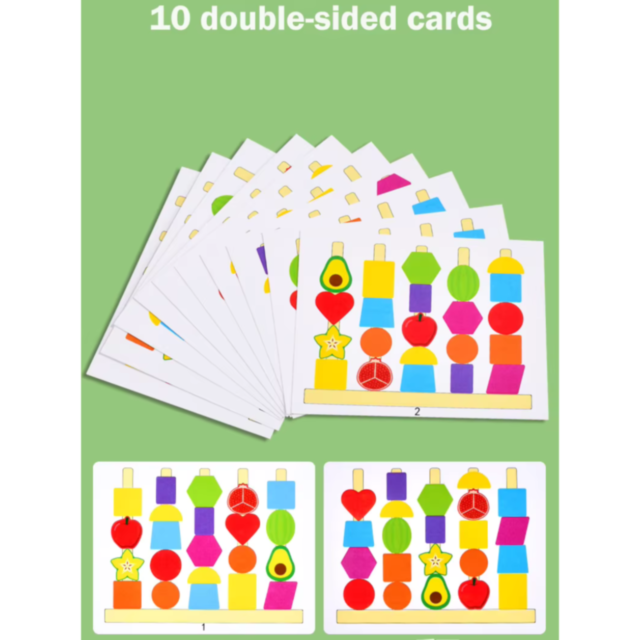 Set de Coloane Colorate cu Forme Geometrice și Activități Interactive