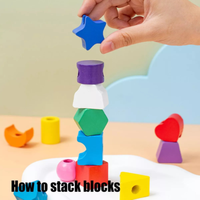 Set de Coloane Colorate cu Forme Geometrice și Activități Interactive